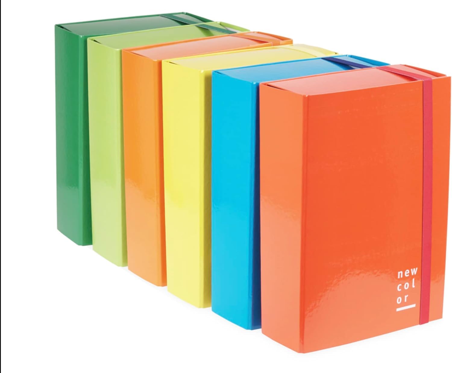 CARTELLE CON ELASTICO progetti Dorso 10 CM 25x35 Confezione da 4 pezzi colori assortiti