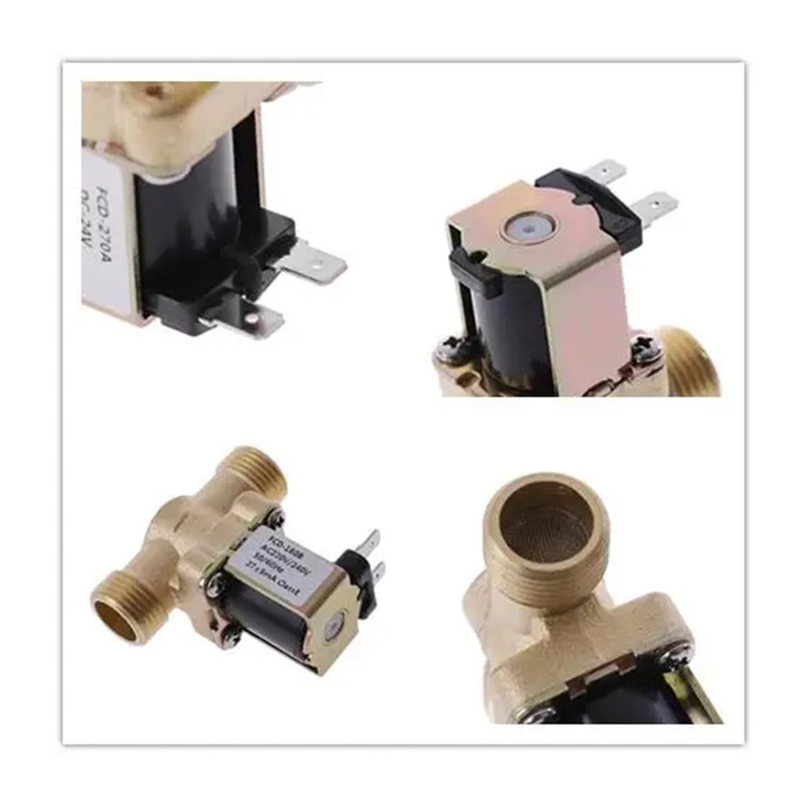 1 szt. DC 12 V 24 AC 220 G1/2 '' Mosiężny elektryczny zawór elektromagnetyczny do słonecznego podgrzewacza wody Płyn przemysłowy(24V)
