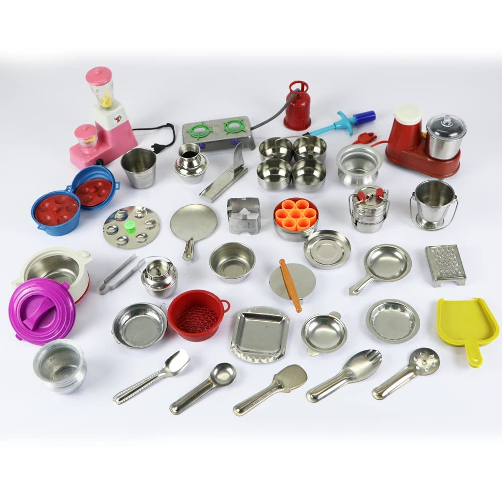 Miniature Kitchen Set ,Kitchen Set for Girls , Real Cooking Kit for Play , Steel Kitchen Set for Girls , Choppu Jaman , Cooking Set for Kids , Baby Kitchen Set Toys for Girls (35 pcs) (B0B85HD2MH) Amazon Price History, Amazon Price Tracker