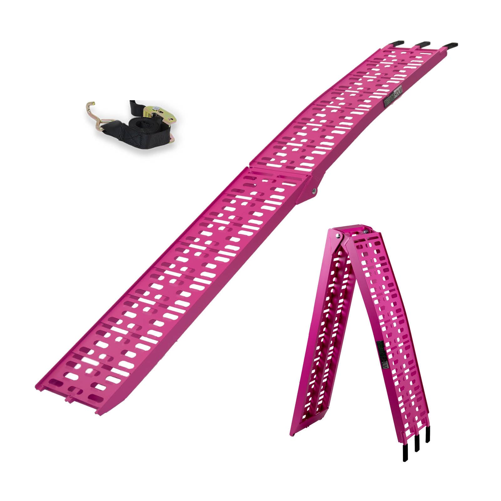 1x TRUTZHOLM Auffahrrampe 228 cm Traglast 340 kg ALU pink klappbar Verladerampe Rampe Verladerampen Farbe nach Auswahl (1x Rampe Pink)