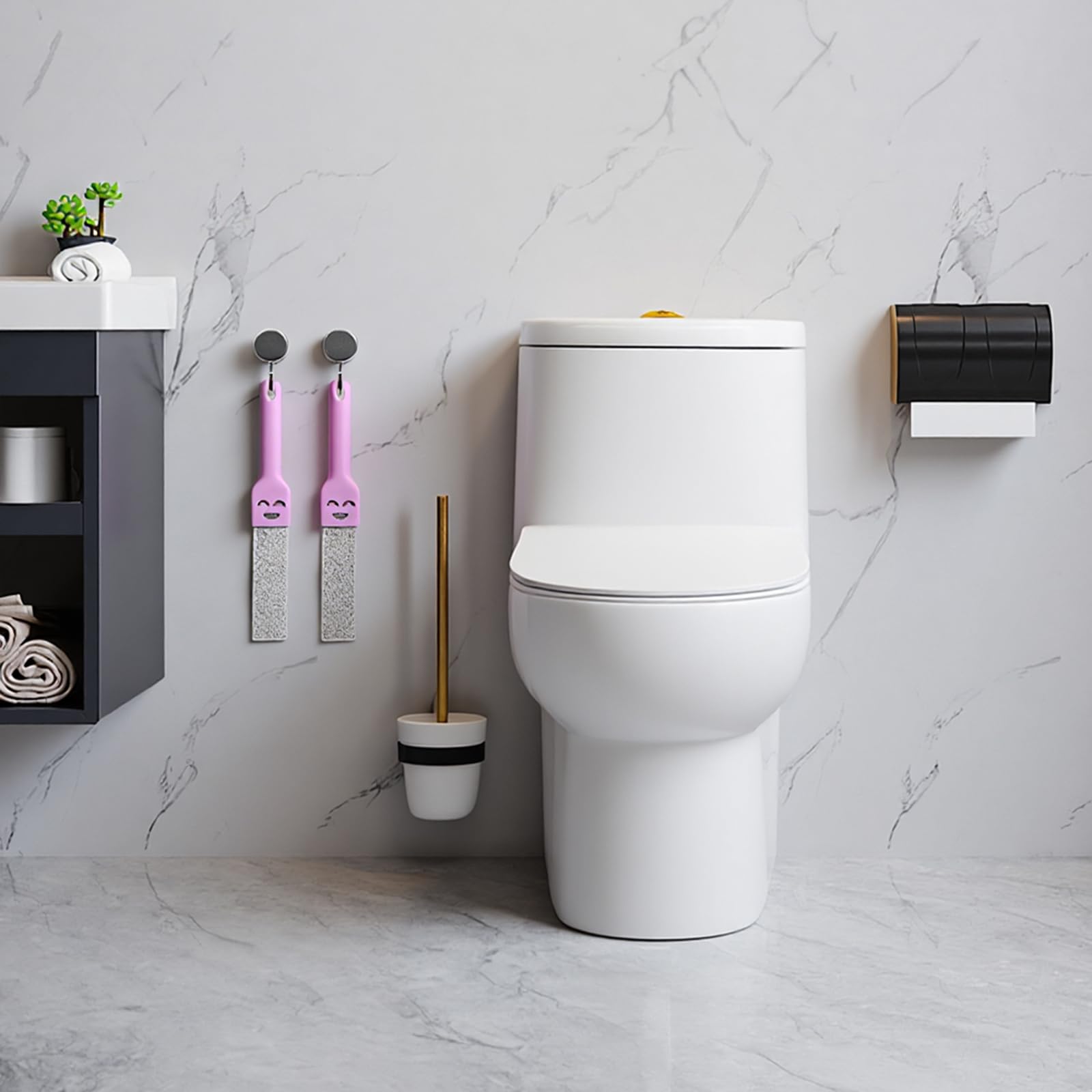 4 piezas de piedra pómez Pumice Stone Toilet Cleaner, piedra de limpieza para inodoro con 2 asas rosas, piedra de limpieza para inodoros, hornos, piscinas, barbacoas y bañeras