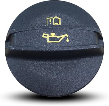 1 Pack Car Engine Oil Filler Cap Cover Accessories with Pattern Identification, Vehicle Sealing Covers Compatible with Volkswagen Audi Replacement Part OEM #06K103485A Black