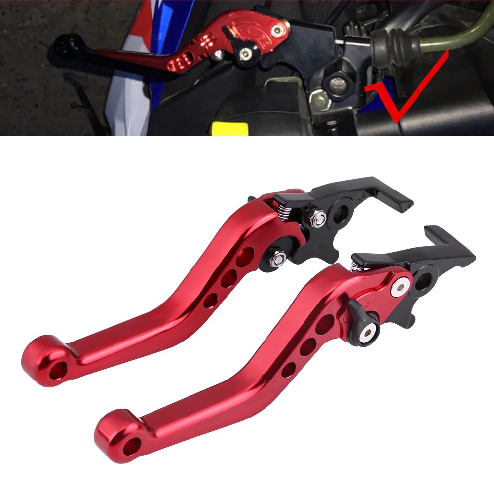 Embrague 1 par de palancas de motocicleta Universal de aluminio de doble disco Palanca de freno Mango de freno (rojo) Accesorio de repuesto