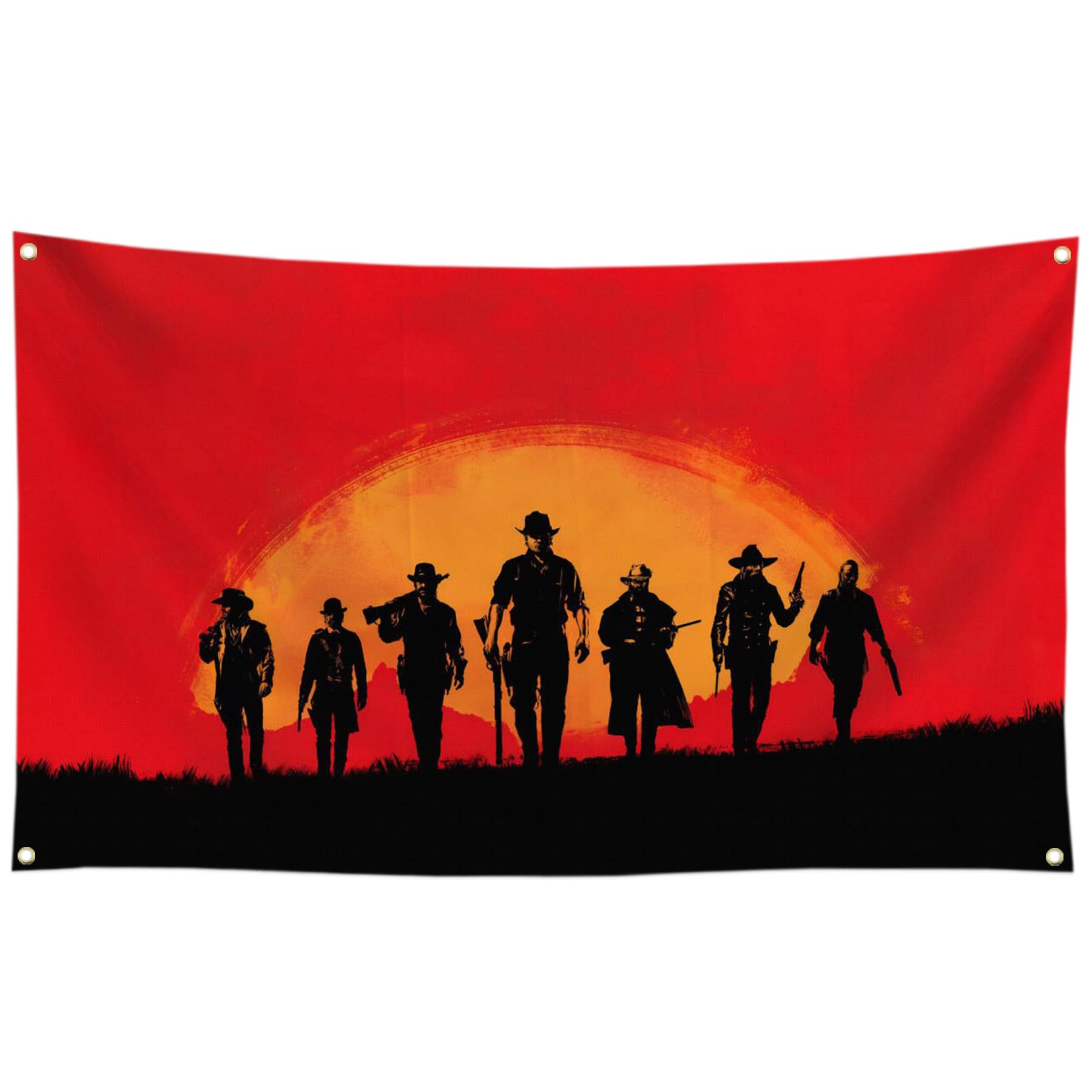 Game Flag Red Redemption 2 Flag 3x5Ft Funny Man Cave Flag Pop Art Home Decoration with 4 Brass Grommets for College Dorm Room Outdoor Gift Parties Decor