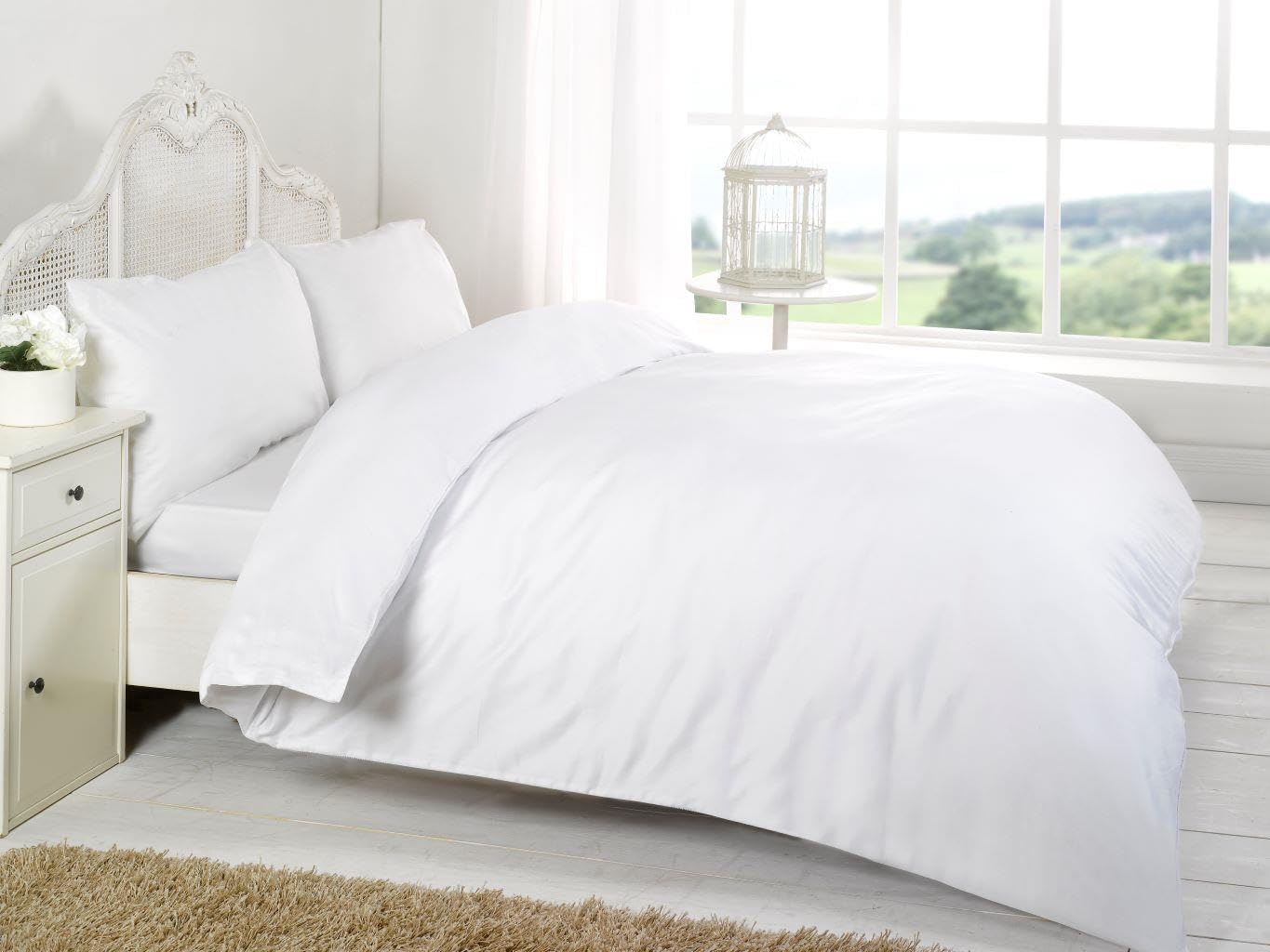 Kampala Hill 200 Thread Count Single Fitted Sheet Combed Egyptian Cotton White