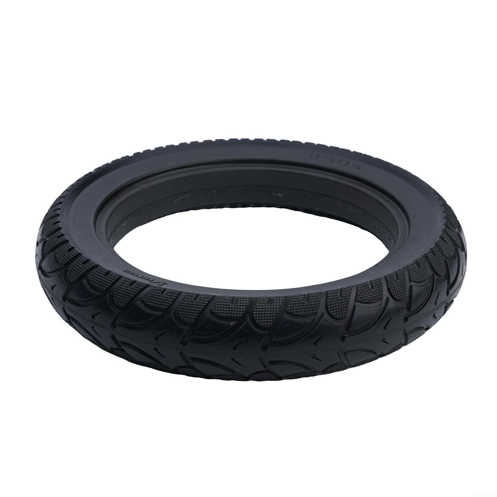 12 1/2 x 2 1/4 (57-203) Solid Rubber Tire 12 Inch for Electric Scooter and E-Bike, Replacement Airless Wheel, Black
