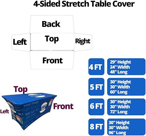 Miniatura 7 de Mantel personalizado de 4, 6 y 8 pies, mantel personalizado para eventos de ferias, cumpleaños, bodas, aniversarios, ferias, mantel personalizado