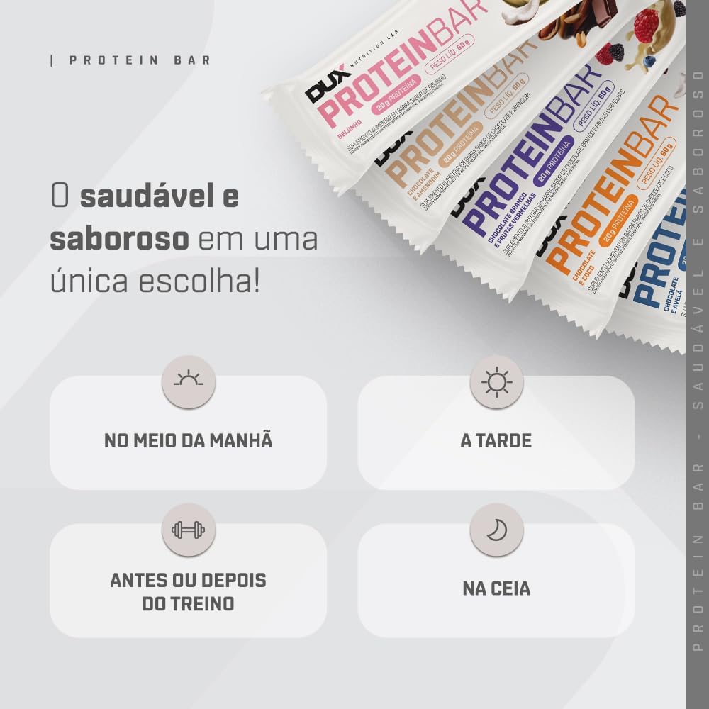 PROTEIN BAR - 12 UNIDADES Sabor Chocolate e Avelã