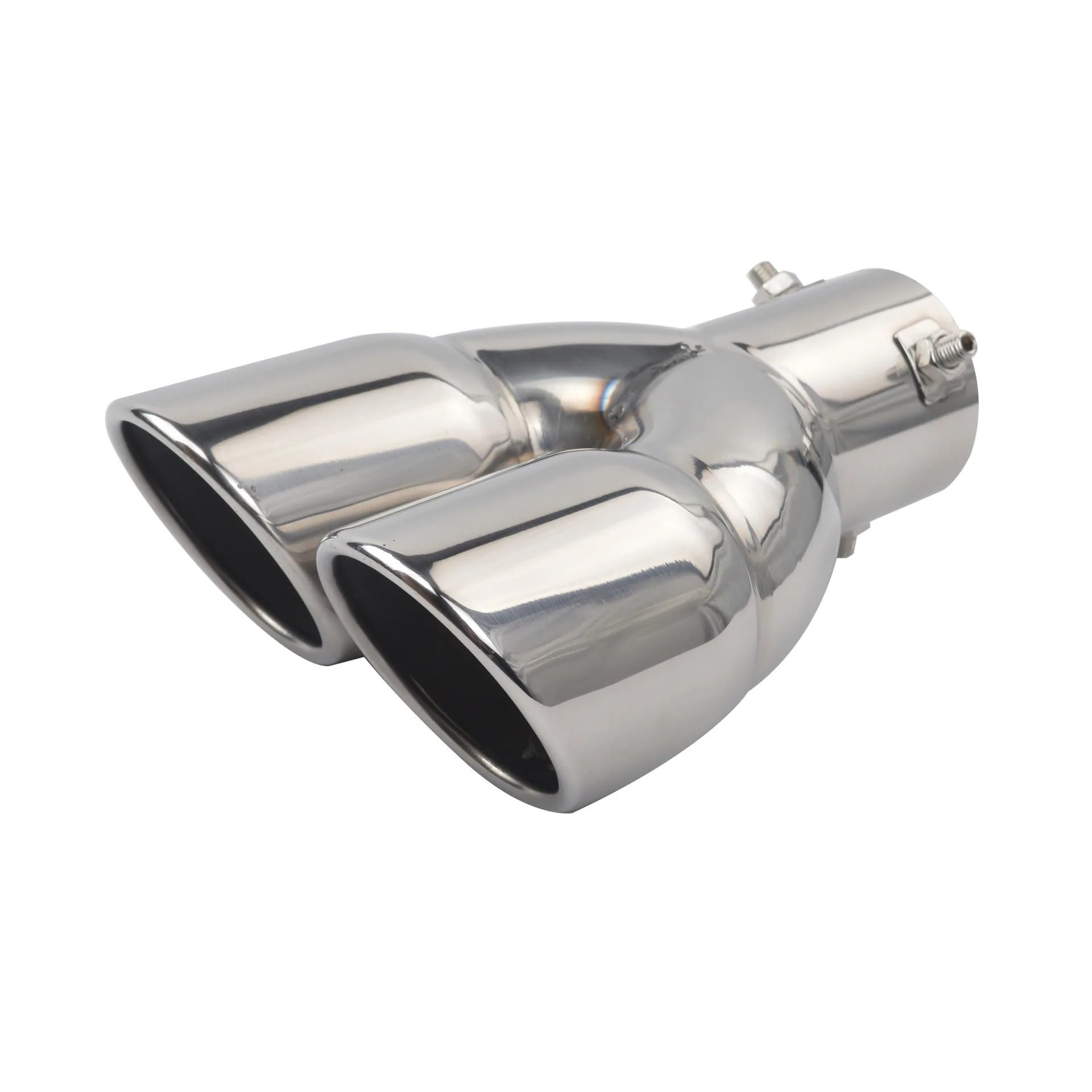 Scarico Punta Coda Terminale Di Scarico Da 76Mm E 63Mm, Doppio Tondo, A Doppia Parete, In Acciaio Inox Lucidato Bocca Terminale Tubo