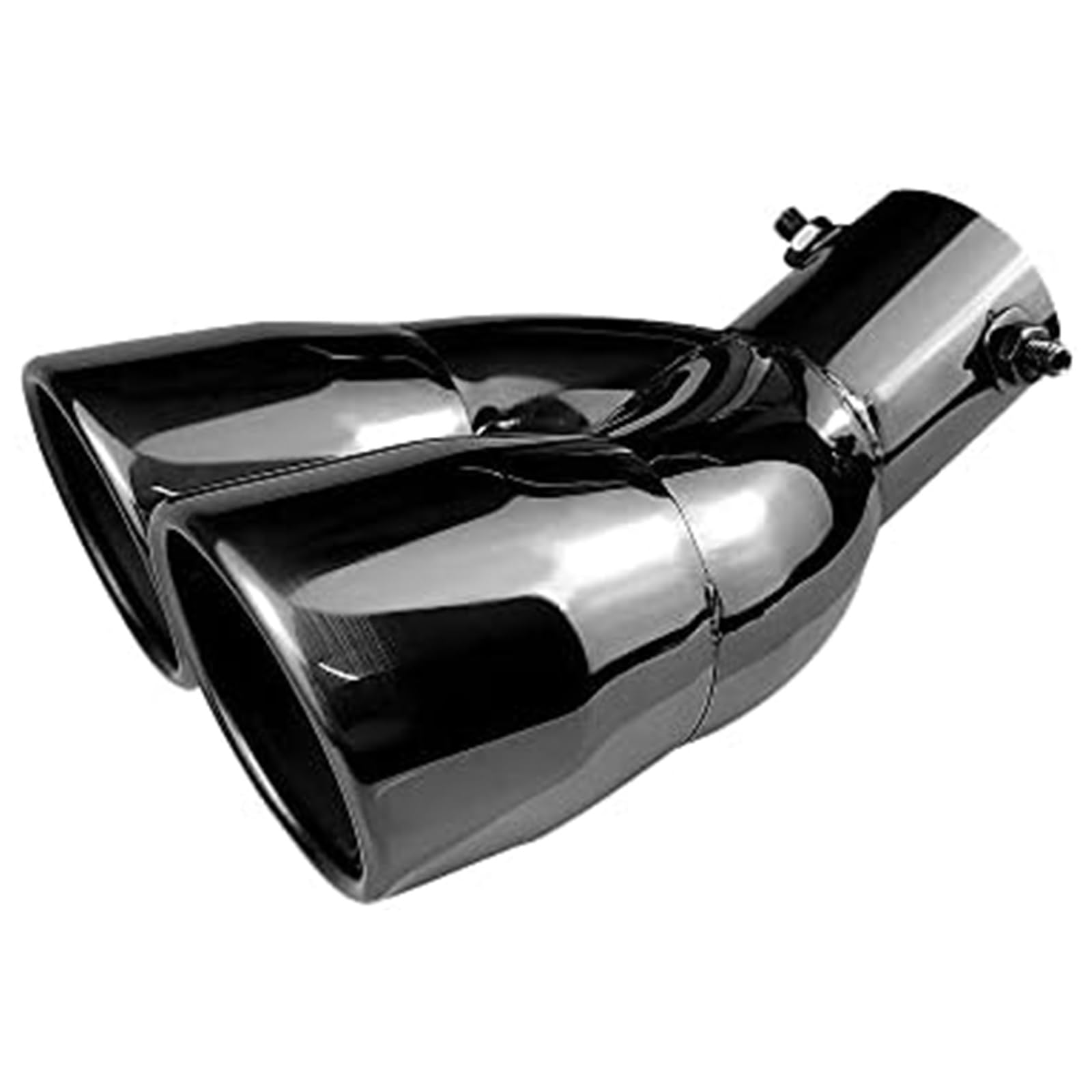 THE WHITE SHOPDual Exhaust Tip 2.5 inch Inlet, Universal Car Exhaust Pipe Tail Throat Tail Pipe Stainless Steel Y Pipe,Car tailpipe thickened stainless steel muffler exhaust pipe (Size : BLACK)