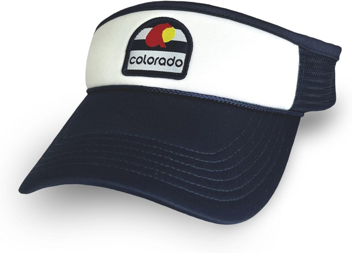 Bear & Sarge Original Trucker Visor – CO Love Patch – Adjustable Sports Visor for Men & Women – Lightweight Athletic Sun Hat for Tennis, Pickleball, Golf, Running & Outdoor Workouts (Navy)