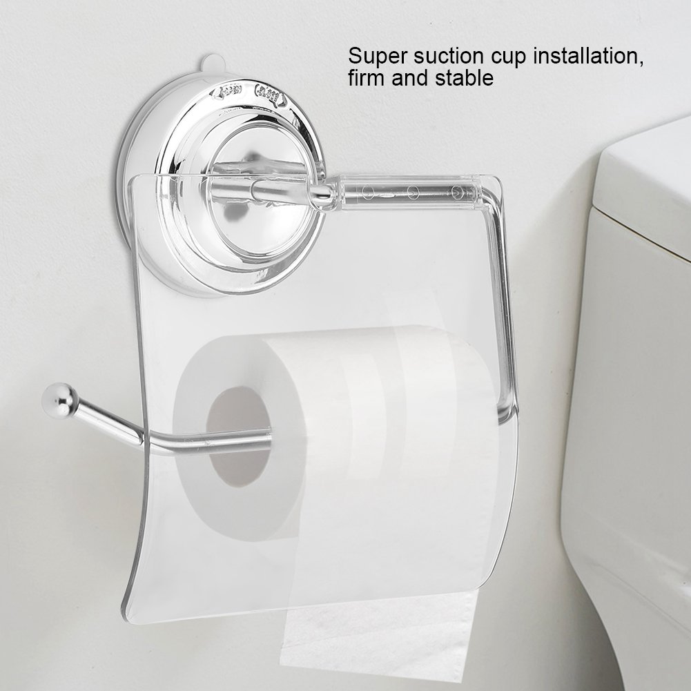 Paper Towel Holders, Paper Holder Wall-mounted with Suction Cup Protection Plate for Bathroom Kitchen Wall