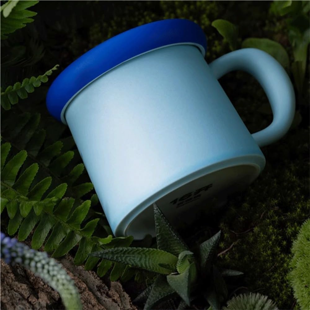 Kaffeebecher Tasse mit Keramiküberzug, Kaffeetassen-Set in Zwei Farben, Fassungsvermögen 325 ml, fürs Büro oder als Paar-Becher Kaffeetasse(Green)