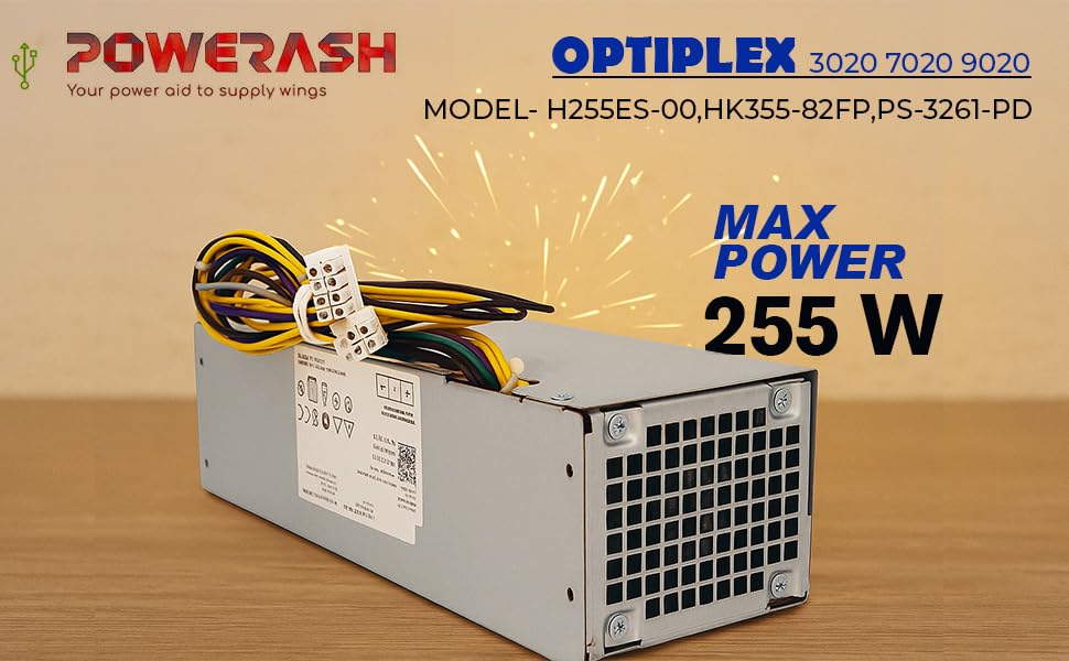 Image of Power Supply SMPS 255W for Dell Optiplex 3020 7020 9020 SFF Desktop PC Replacement Unit Compatible with L255P-01 VH9D7 Reliable Durable Computer Component for Business, Home & Office