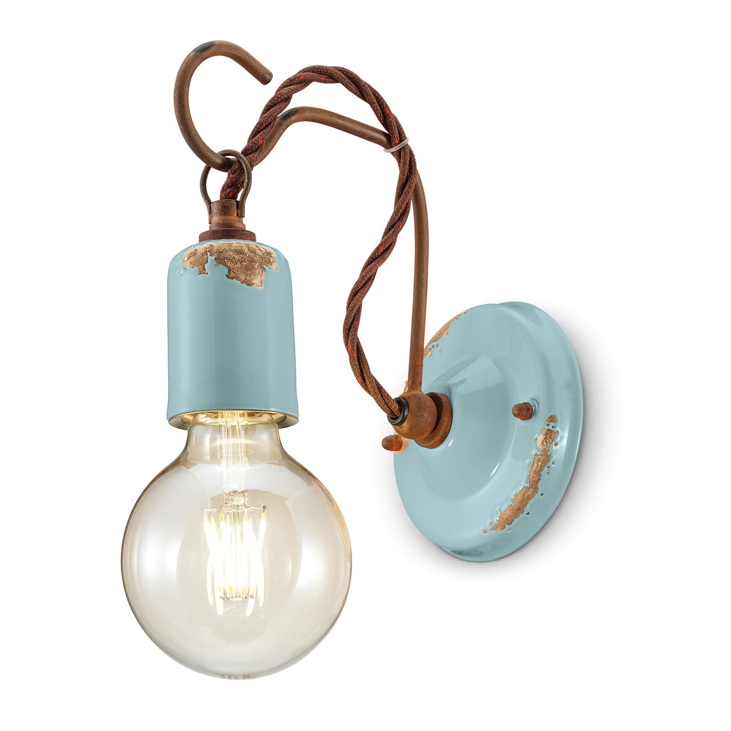 Ferroluce Retrò Applique con Pendente Minimal, Azzurro