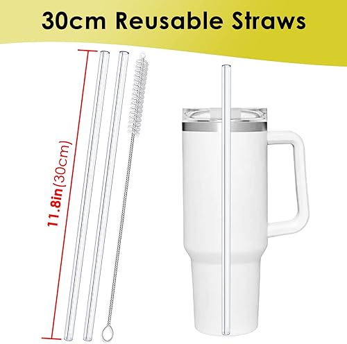 Miniatura 2 de Juego de 14 popotes de repuesto para accesorios de copa Stanley, 4 popotes reutilizables, 4 fundas protectoras de silicona, 4 fundas para popotes, 2