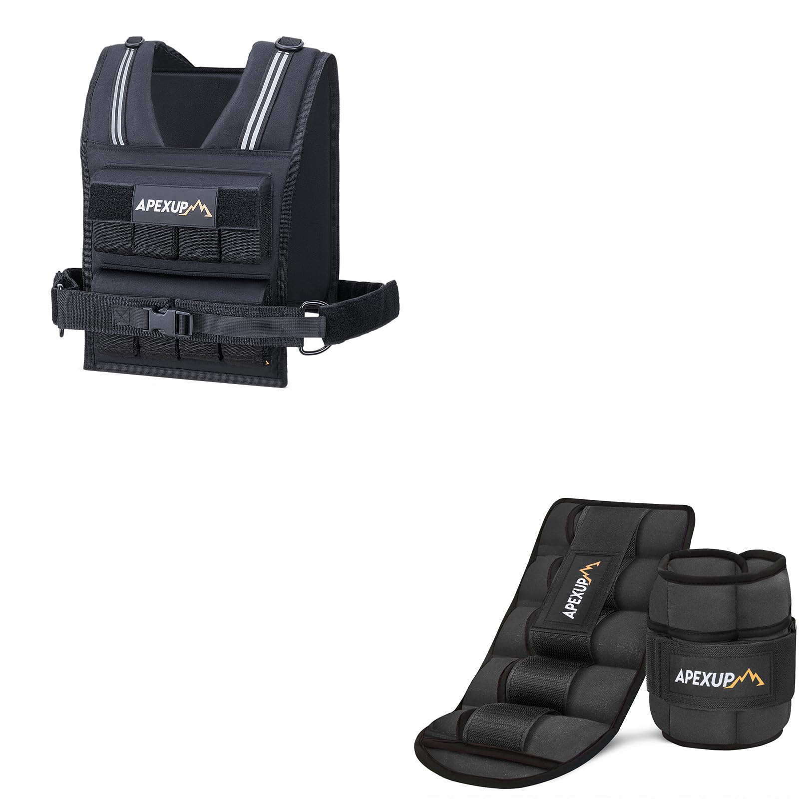 APEXUP Adjustable Weighted Vest 40lbs 10lbs Pair Adjustable Ankle Weights