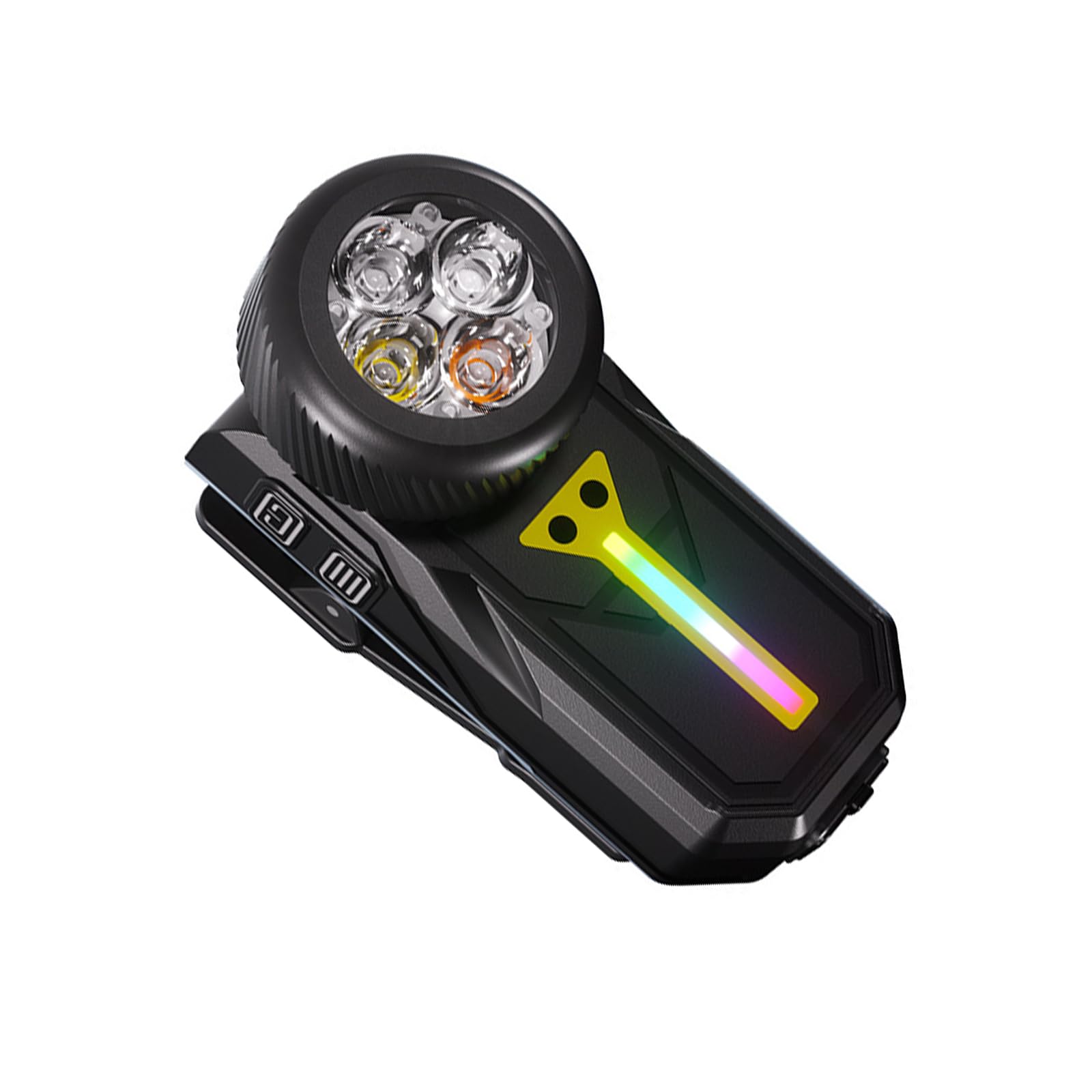 Kaeltsyn Hands Complimentary Rotating Clip Light with USB Charging and Sturdy ABS Construction for Outdoor Activities Auto Sensing Work Light