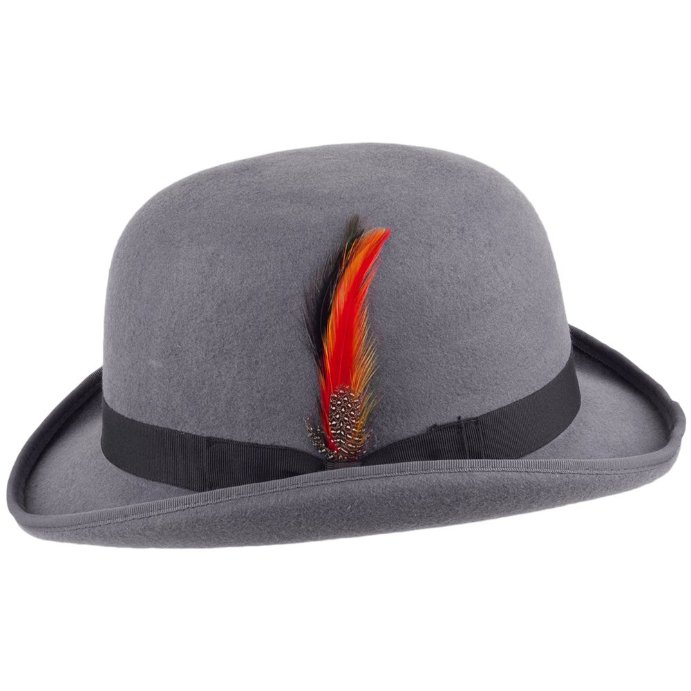 Jaxon & James Englischer Melone Hut aus Wollfilz - Grau - S
