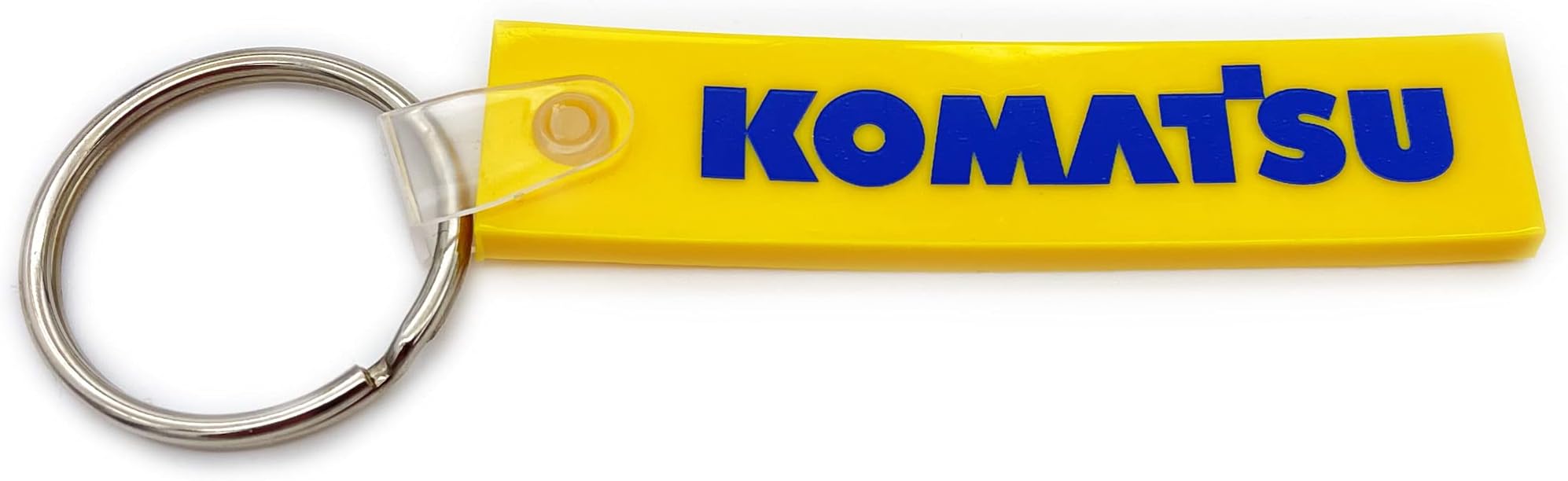 Komatsu Equipment Flexible Rubber Keychain Key Chain Tag Fob, Yellow