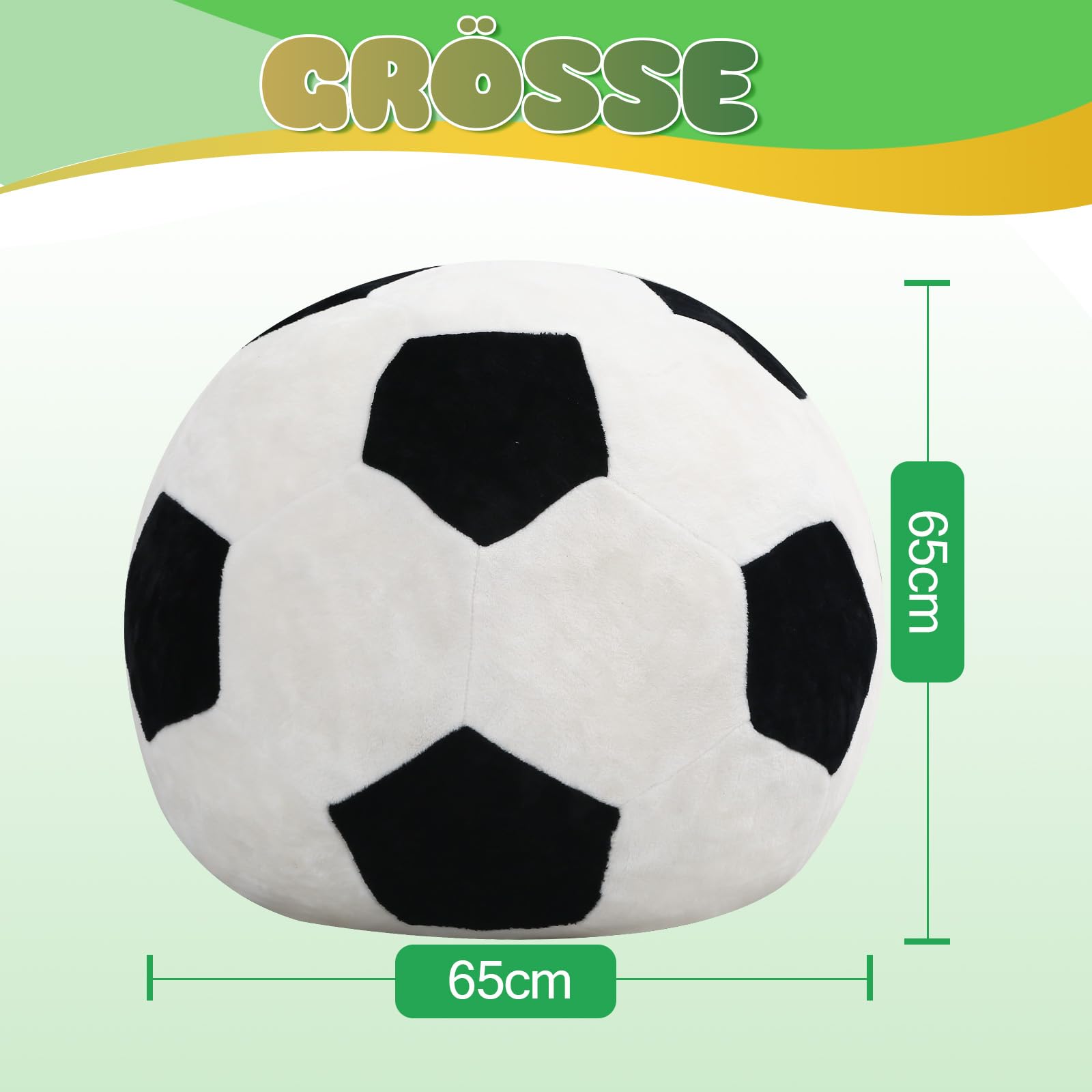 MeMoreCool Sitzsack Kinder Fußball Design – Weicher Flanell Beanbag mit Hochdichter Schaumstoff-Füllung, Gemütlicher Sessel für Jungen & Mädchen im Kuschelecke Kinderzimmer & Spielzimmer