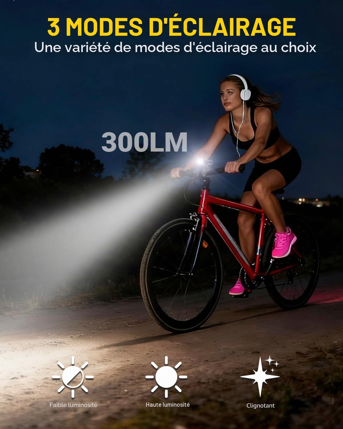 1080P HD Caméra Moto Embarquée Caméra Velo Guidon Camera Velo Route WiFi avec Support d'angle Réglable Grand Angle 140° avec Lumiére Carte 64GB et 2600mAh Batterie Rechargeable