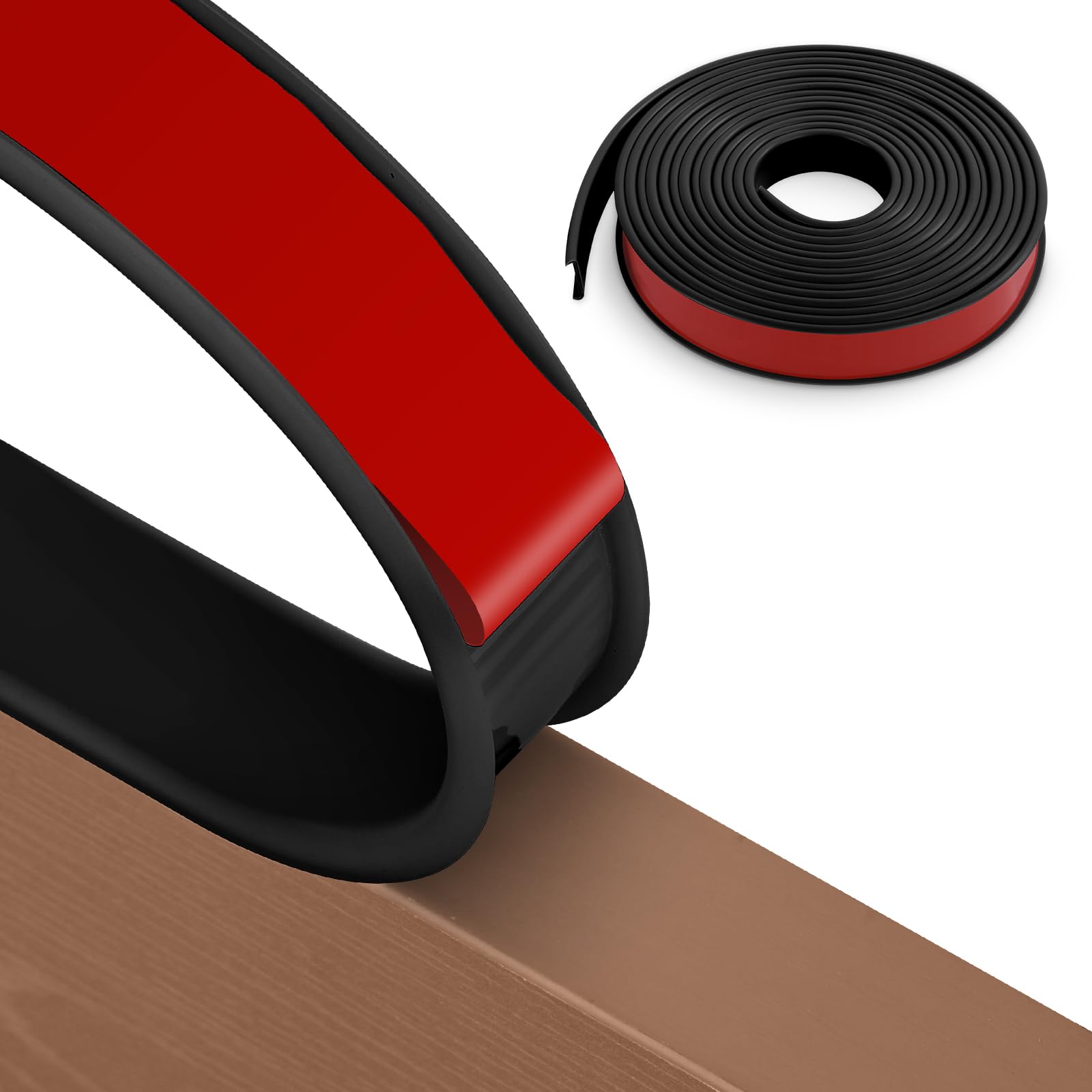 NUTKIT U-Form Selbstklebend Möbelkantenband, TPE Faltbarer Kantenschutz Wasserdicht, Flexible Möbelkantenband Kantenumleimer Selbstklebend für Möbel Schrankkanten Arbeitsplatten(Schwarz, 12mm*4m)