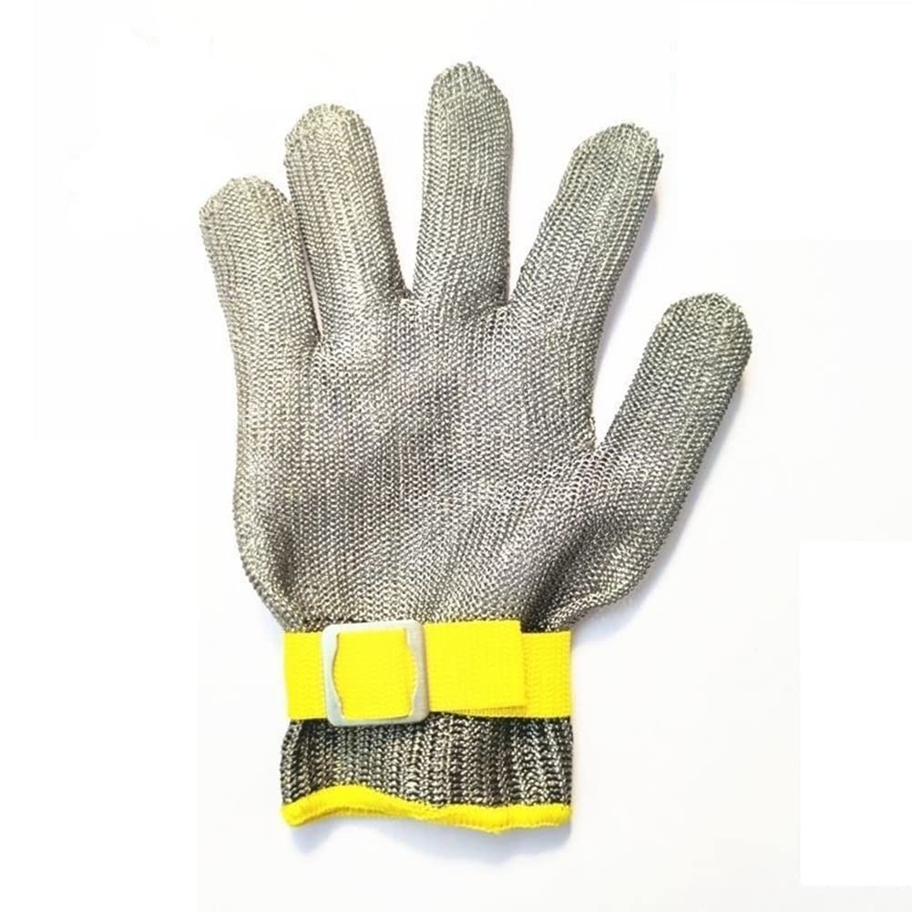 Guantes Anticortes, Guantes Resistentes a Cortes, de Alambre de Acero 316, para Tallado en Madera, Pesca, carnicería, Seguridad Laboral, Nivel 5 de protección, Antideslizantes.