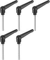 Vista 8 de uxcell M6 x 0.984 in Mango de palanca de sujeción ajustable Rosca Botón de trinquete macho roscado Perillas de bloqueo Tornillo giratorio Perno