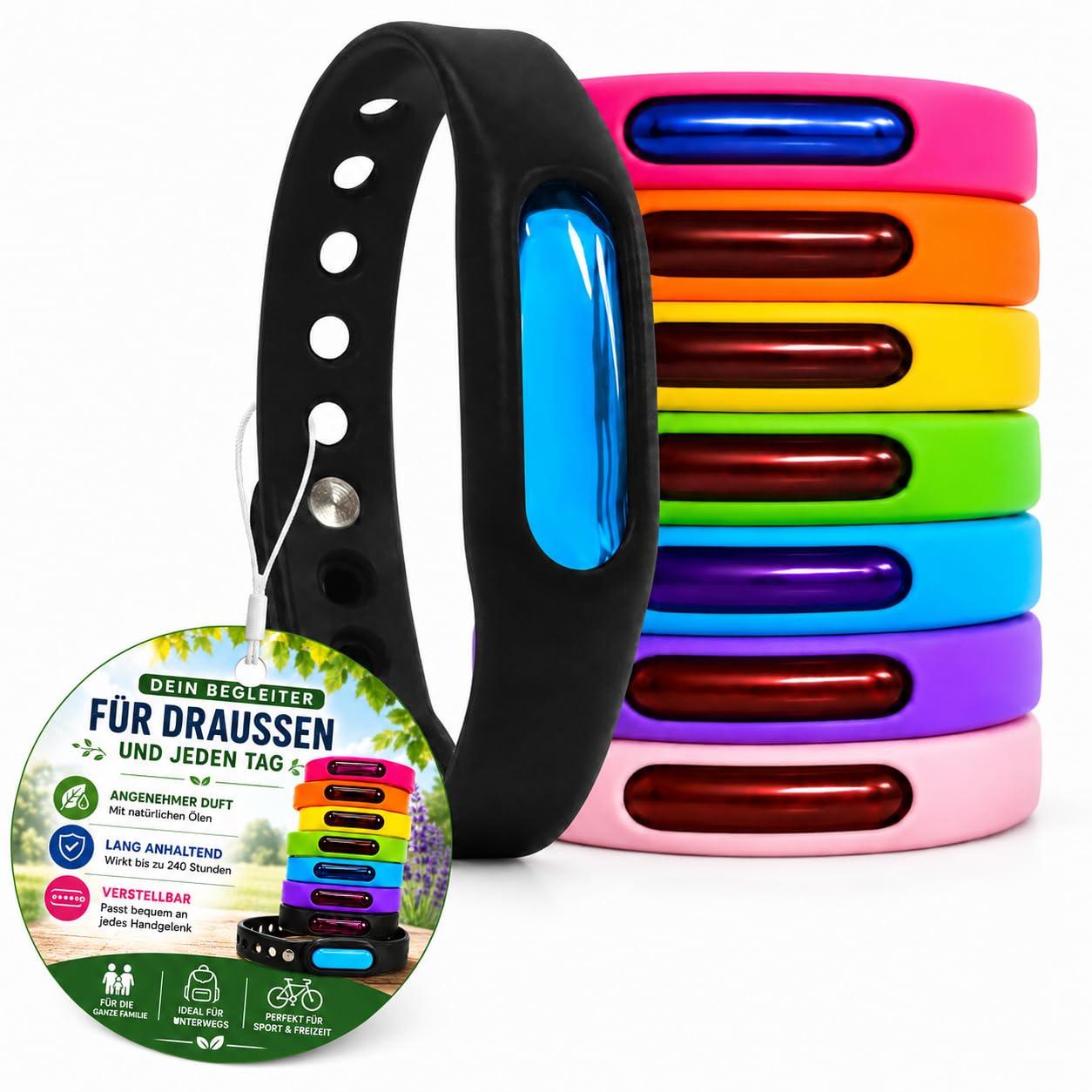 Bronoir Kinder & Erwachsene Verstellbares Silikon Abwehrband Wasserdicht für Camping Outdoor