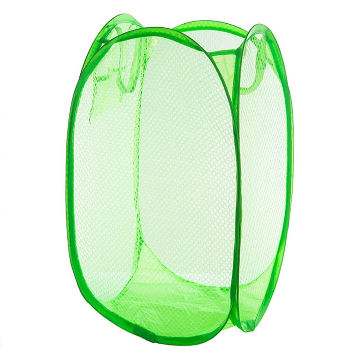 OFFSCH Laundry Hamper Bins Green Collapsible Laundry Basket Pop-up Tote Side Pocket for Easy Open Mesh Basket for Dorms