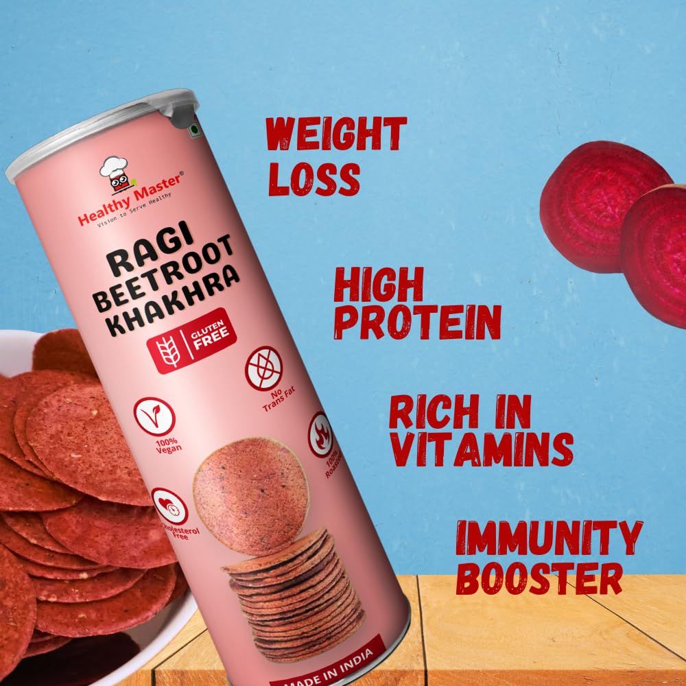 Healthy Master Khakhra Combo | Quinoa, Beetroot, Flaxseed & Oats 400g | Each 100g - Healthy Roasted Khakhra Snacks | High-Protein & Low-Calorie | Gluten-Free & Guilt-Free | Wholesome Snacks for Office, Travel & Tea-Time - Image 7 thumbnail