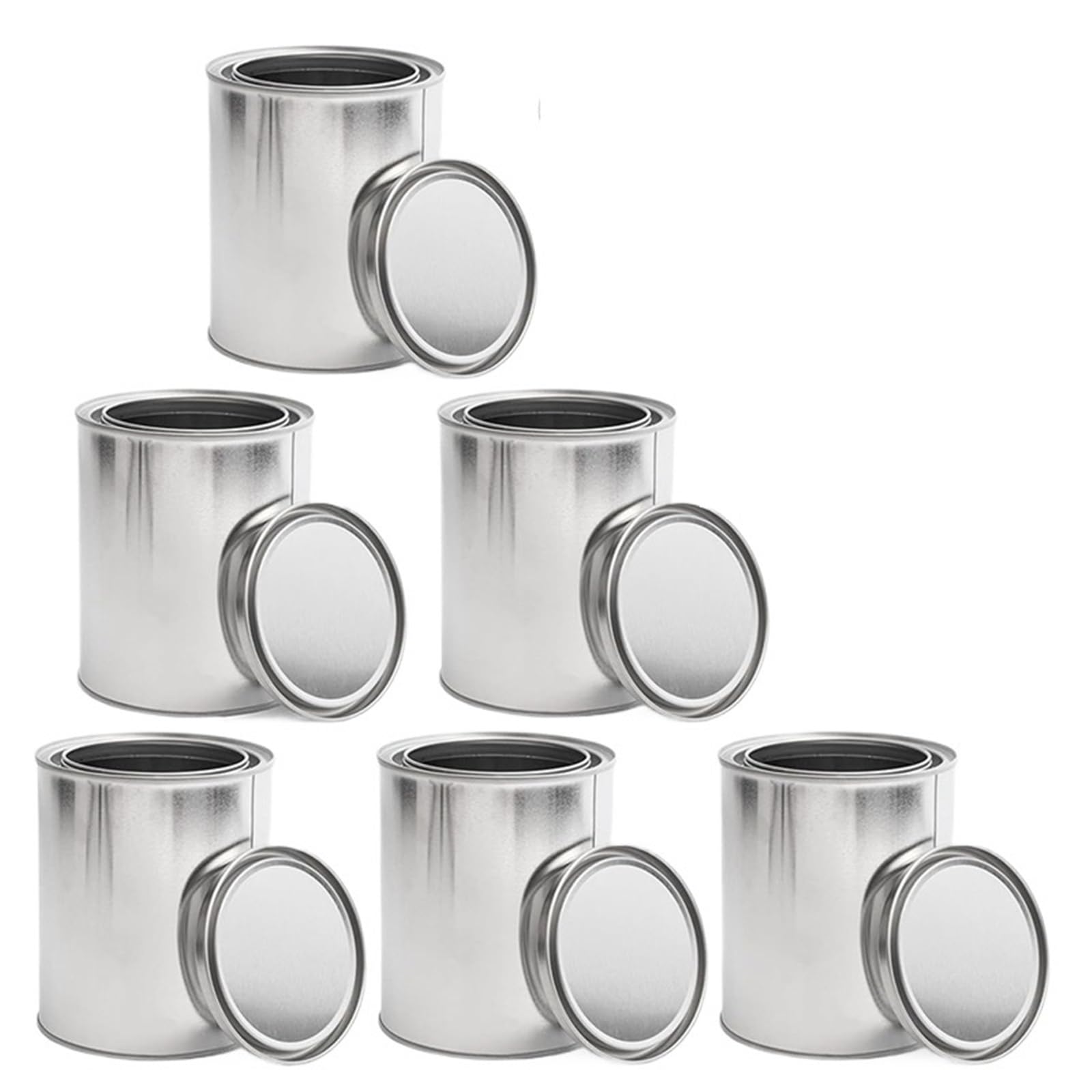 Lot de 10 Pots Peinture avec couvercles, contenants Rangement d'un Litre, seaux métalliques for Loisirs créatifs et projets Bricolage pour Projets de Bricolage
