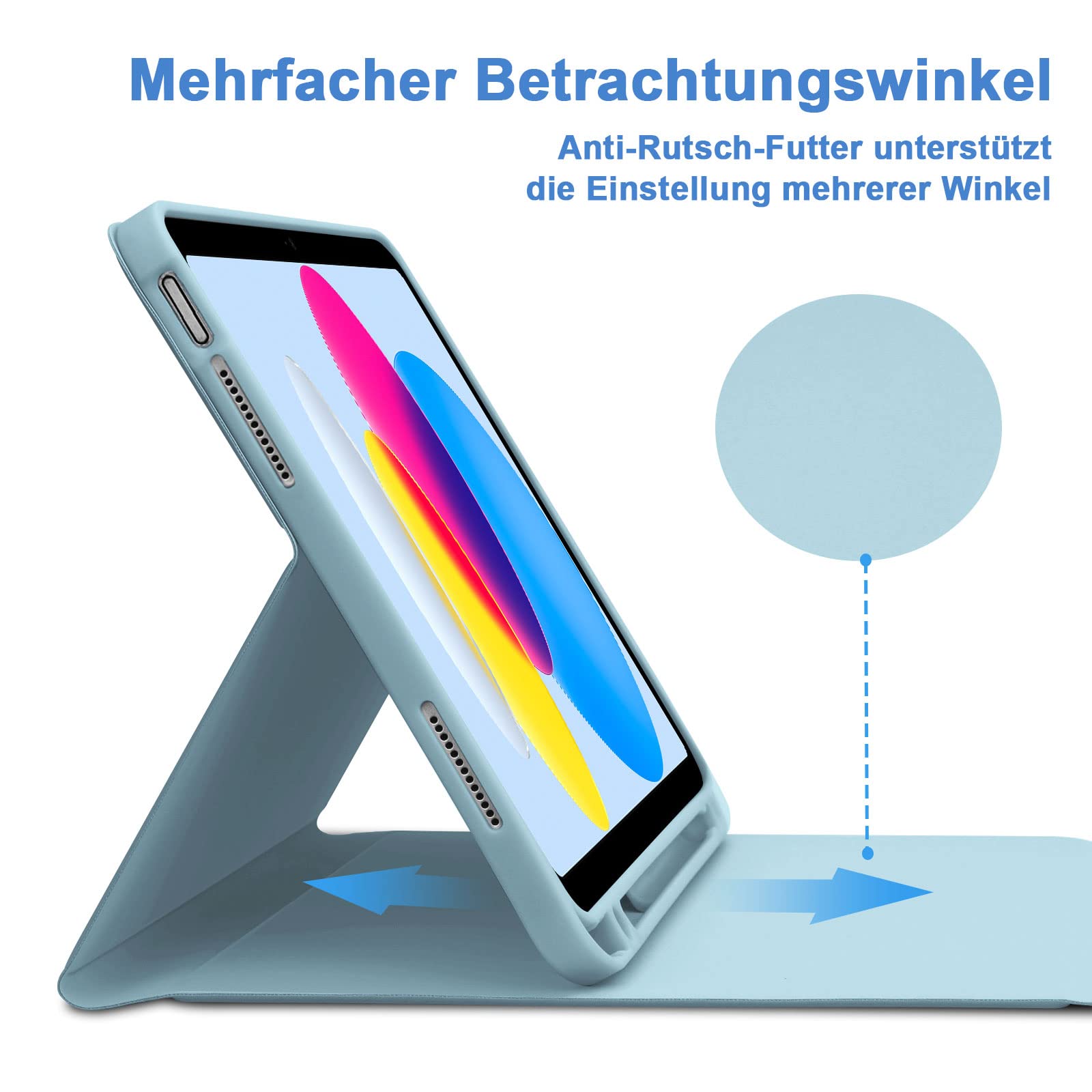 Étui-clavier Magnétique Amovible Pour IPad 10.2 (7e/8e/9e Gen) – Disposition QWERTZ Allemande – GOOJODOQ