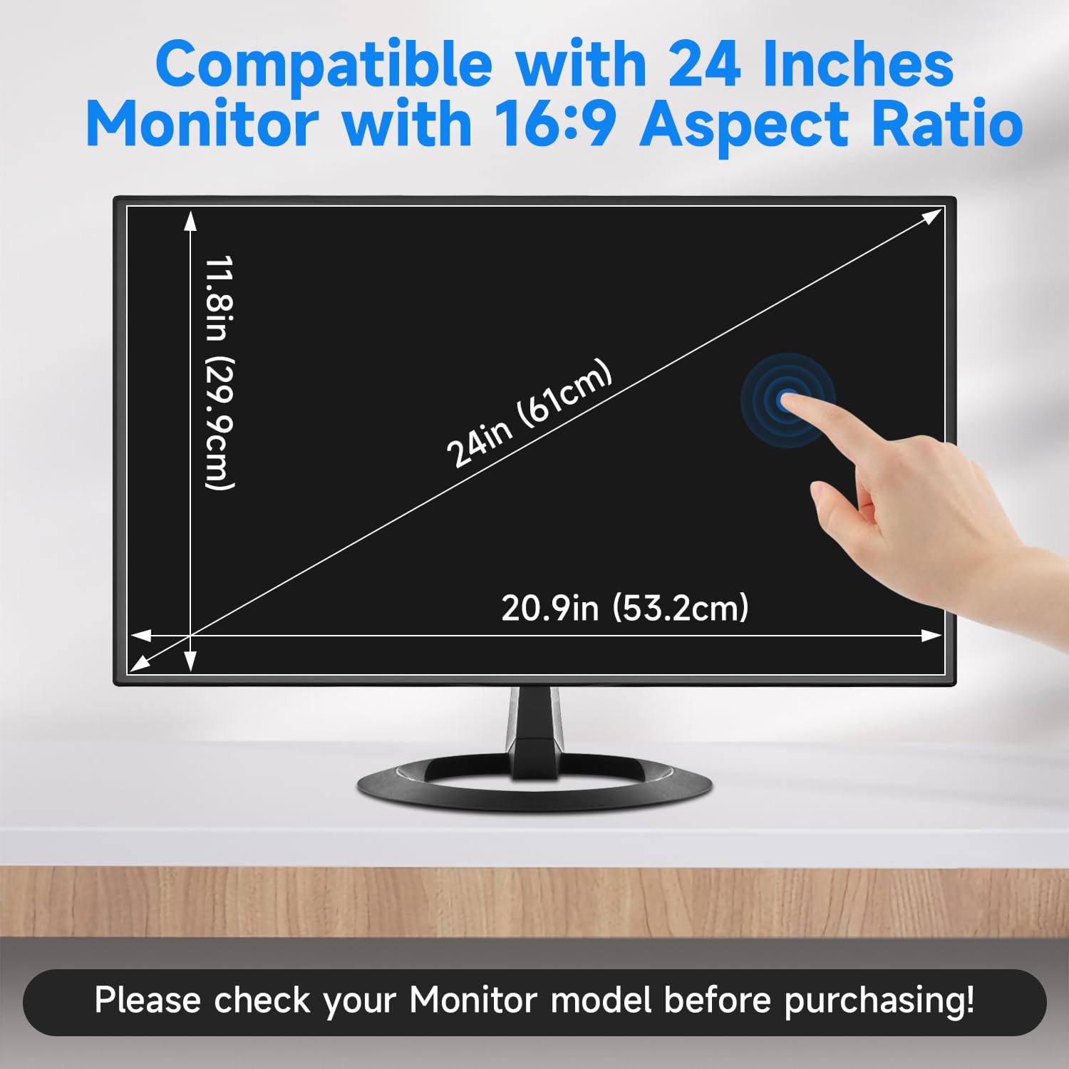 Paquete de 2 cubiertas de pantalla de computadora antirreflejos de 24 pulgadas para monitores de computadora de 1080p, protección ocular antiarañazos y película antirreflejos para 24 pulgadas con 7