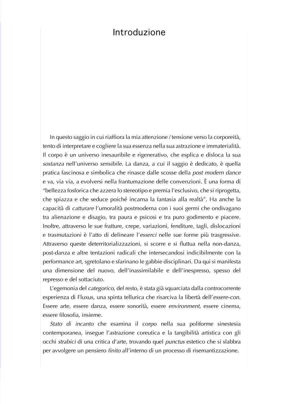 Stato di incanto. Danza, non-danza, post-danza e performance art