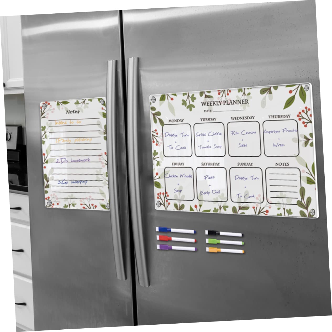 Magnetisches Acryl Whiteboard für Kühlschrank Aufgabenplanungstafel mit Viel Platz für Notizen