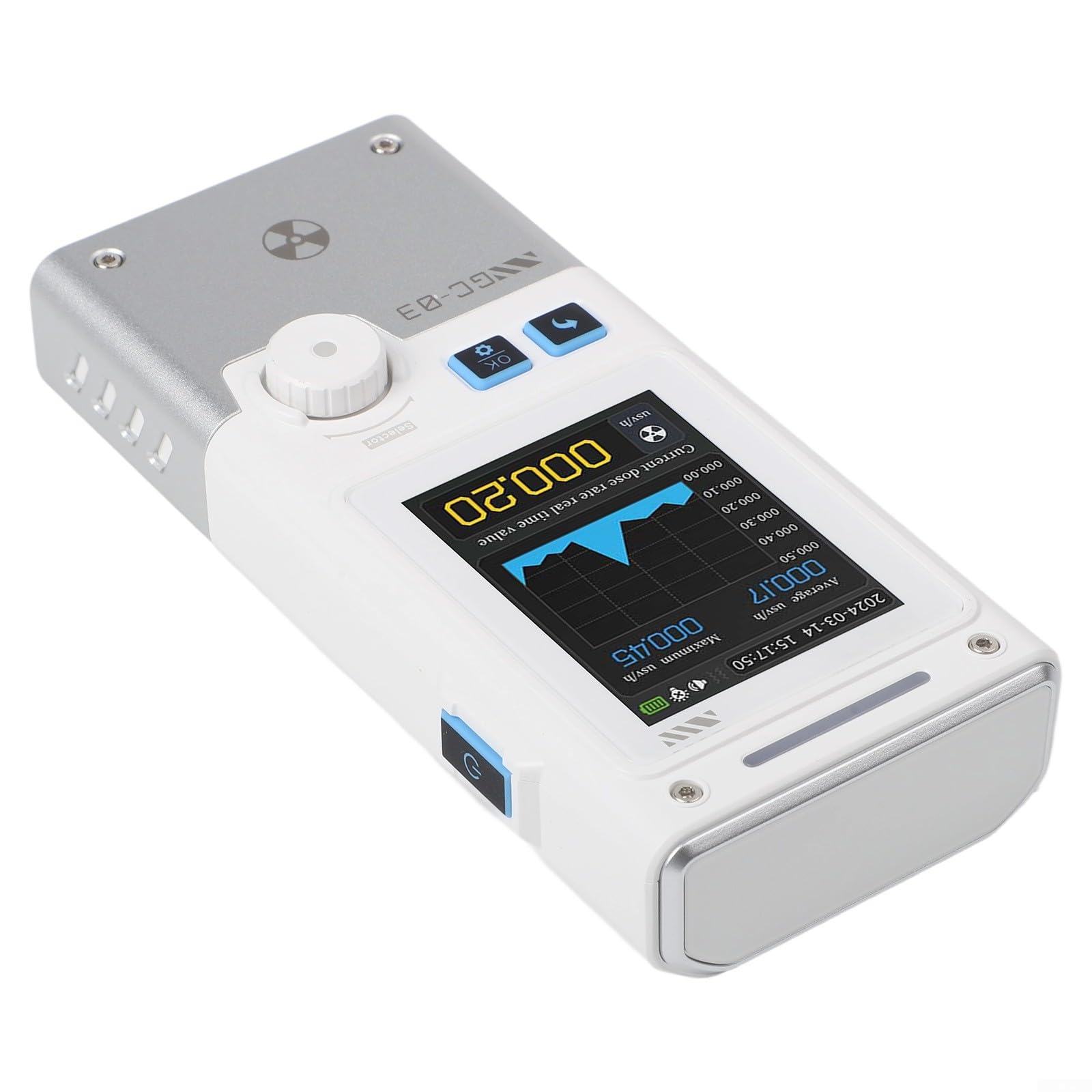 Instrumento de prueba multifuncional GC-03 con 1500mAh para batería para medir la dosis de radiación, campos eléctricos y magnéticos (blanco)