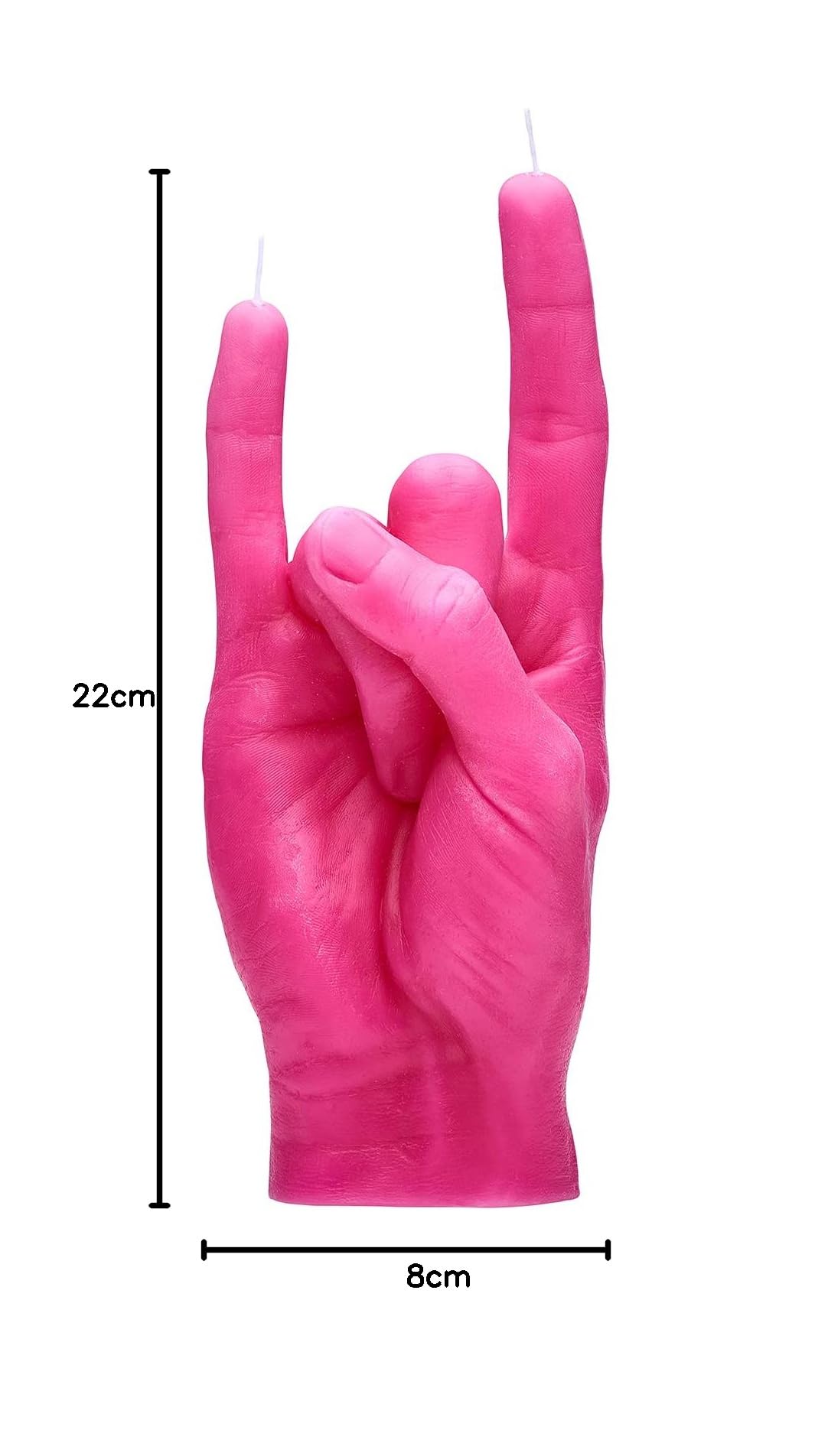 Bougie de geste de la main YOU ROCK - grande taille réelle de la main 21 x 8 x 7,5 cm - anniversaire inhabituel, bureau, cadeau de pendaison de crémaillère (Rose)