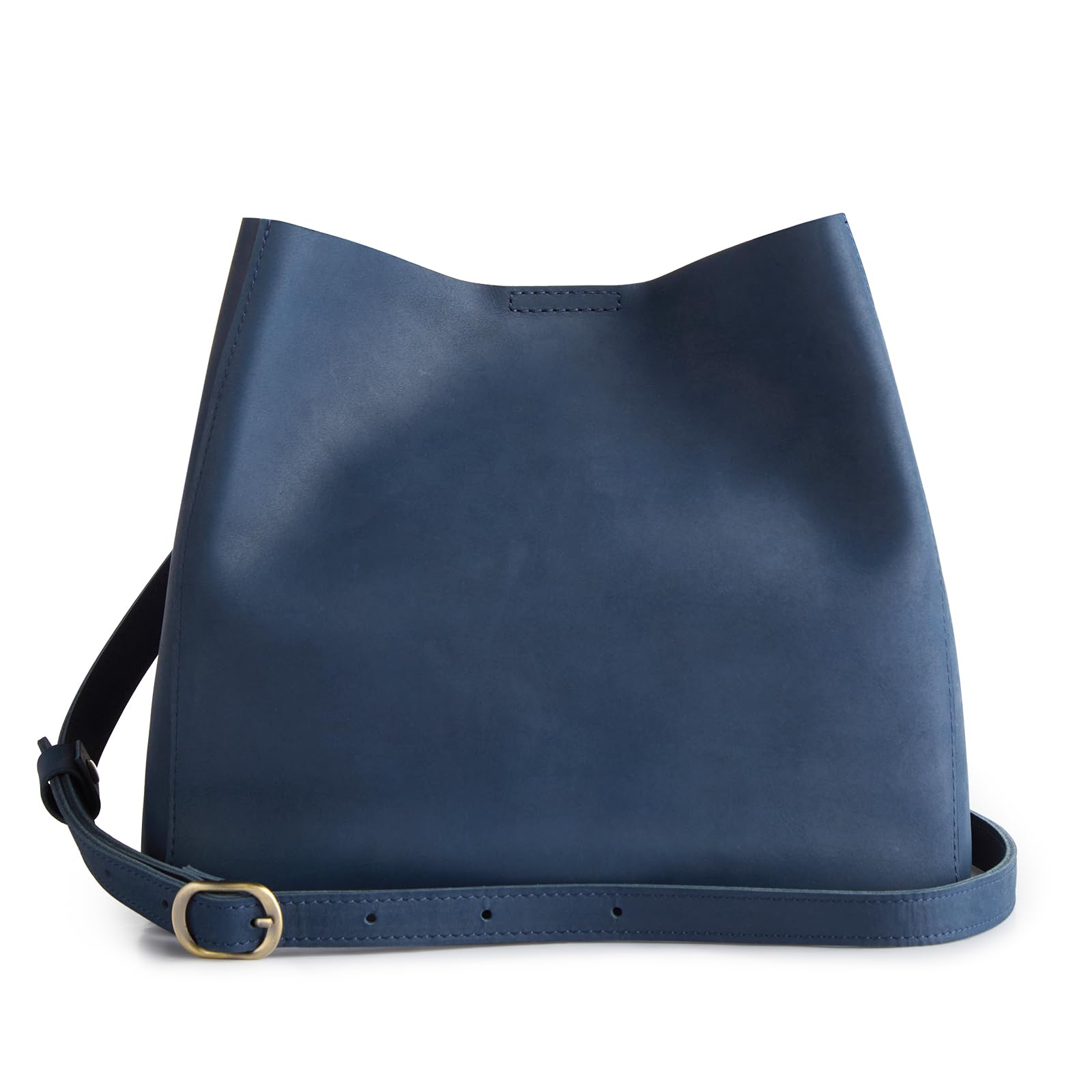 S-ZONE Full Grain Leather Crossbody Bags for Women Shoulder Bag Butterfly Bucket Purses