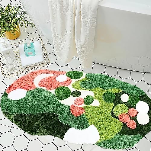 LEVINIS Moss Area Rugs for Girls Bedroom Living Room, Soft Shaggy Kids Rug Non Slip Cute Moss Runner Rugs for Bathroom Kids Room Nursery Dorm, Bathtub Rug 63