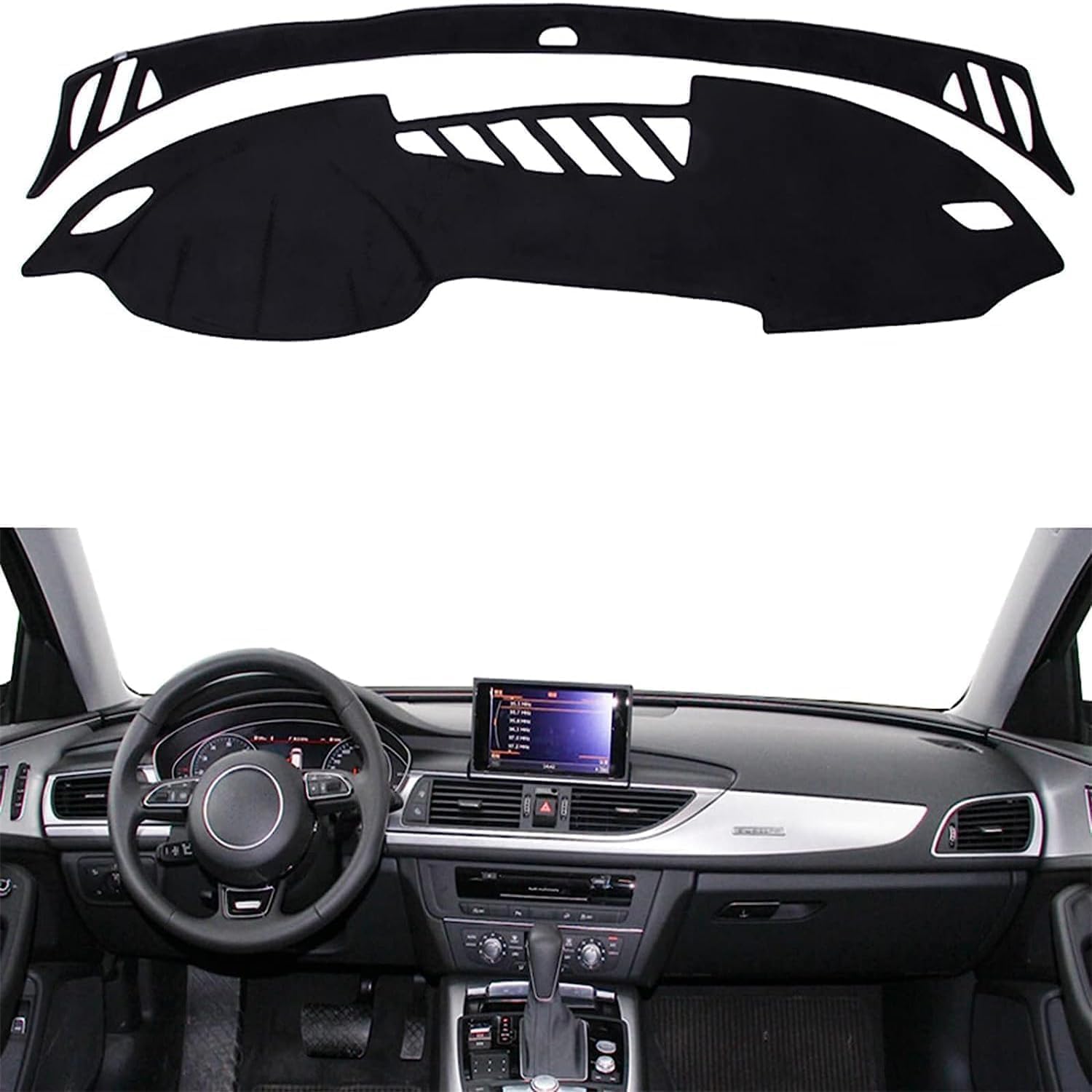 Car dashboard cover for Audi A6 C7 4th Gen 2012-2018, anti-slip dashboard mat, heat-resistant protector, UV protection.