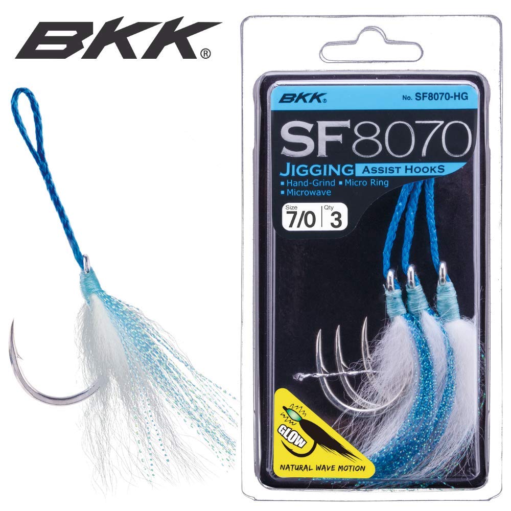 BKK Fine Wire Tied Single Jigging Assist Hook SF8070-HG