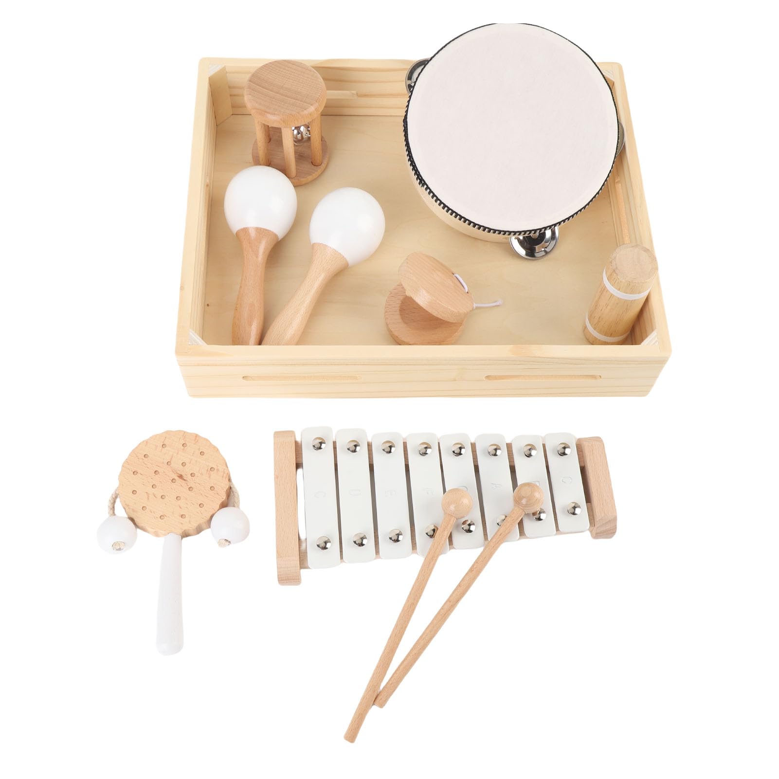 Giocattoli Musicali in Legno per Bambini Set di Strumenti a Percussione per Bambini con Scatola di Immagazzinaggio per Lo Sviluppo del Ritmo Dell'educazione Musicale Precoce