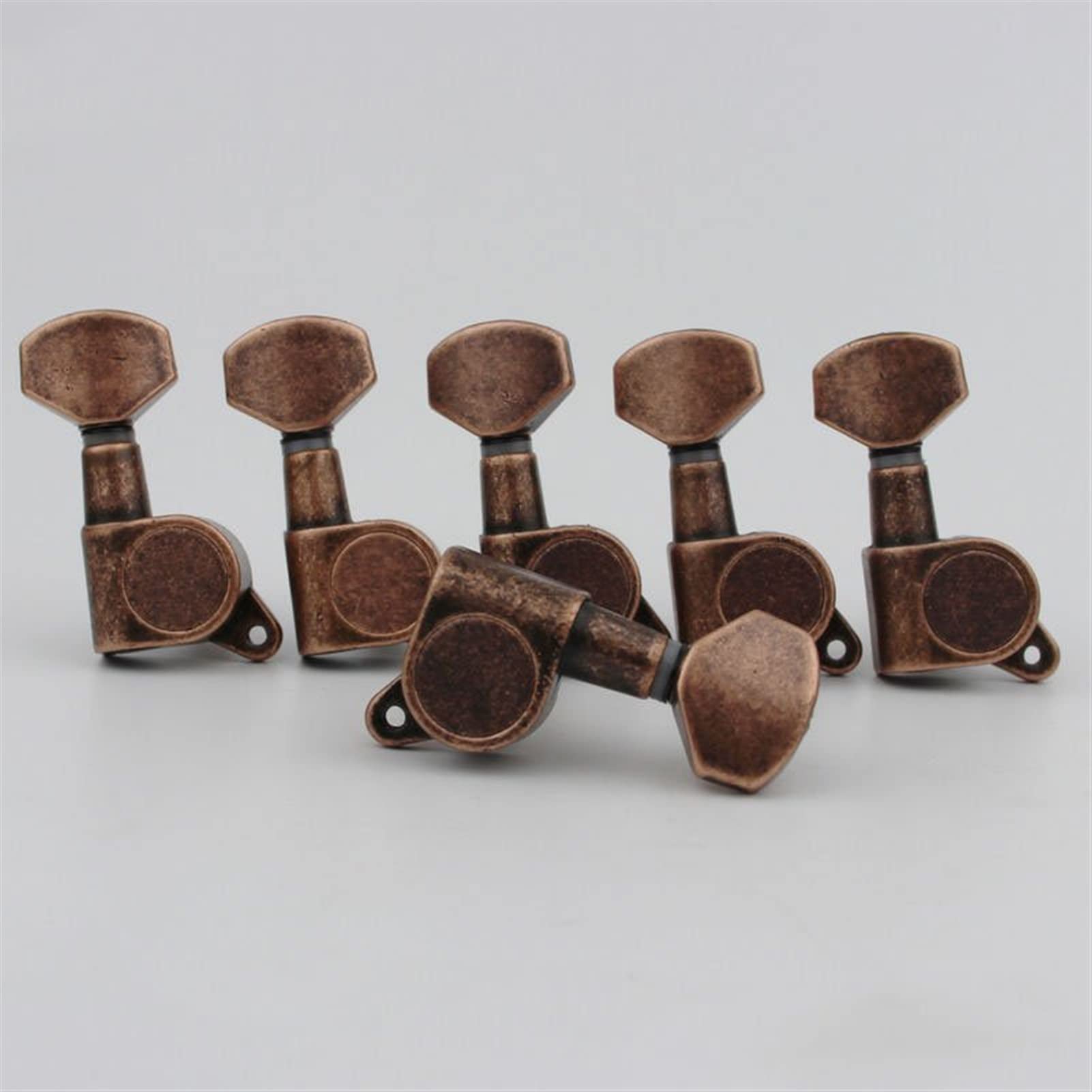 Stimmwirbel Gitarrensaiten Gitarre-Verriegelungs-Tuner-Gitarren-Tuning-Pegs Maschinenkopfschloss Antike Bronze (Color : 6R)