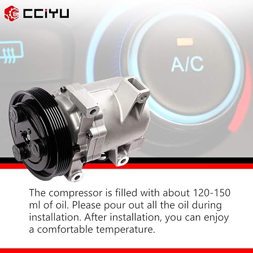 Miniatura 7 de cciyu Compresor de aire acondicionado para N-issan Sentra 2000-2006 reemplaza CO 10609JC AC compresor para coche