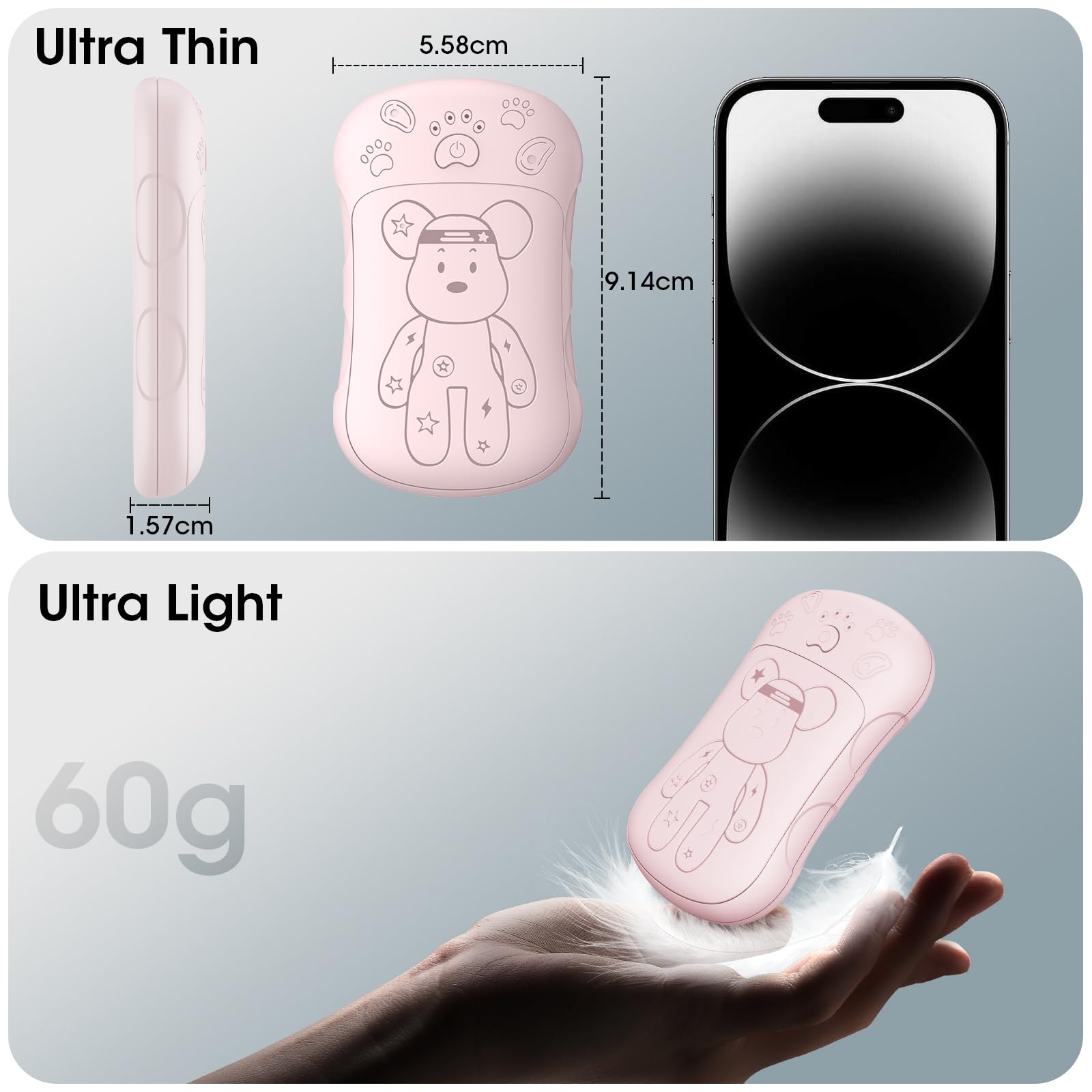 Elektryczny ogrzewacz do dłoni, do wielokrotnego użytku, 6000 mAh, do wielokrotnego użytku, do wielokrotnego użytku, do piekarnika kieszonkowego, magnetycznego ogrzewania, na kemping, prezent dla