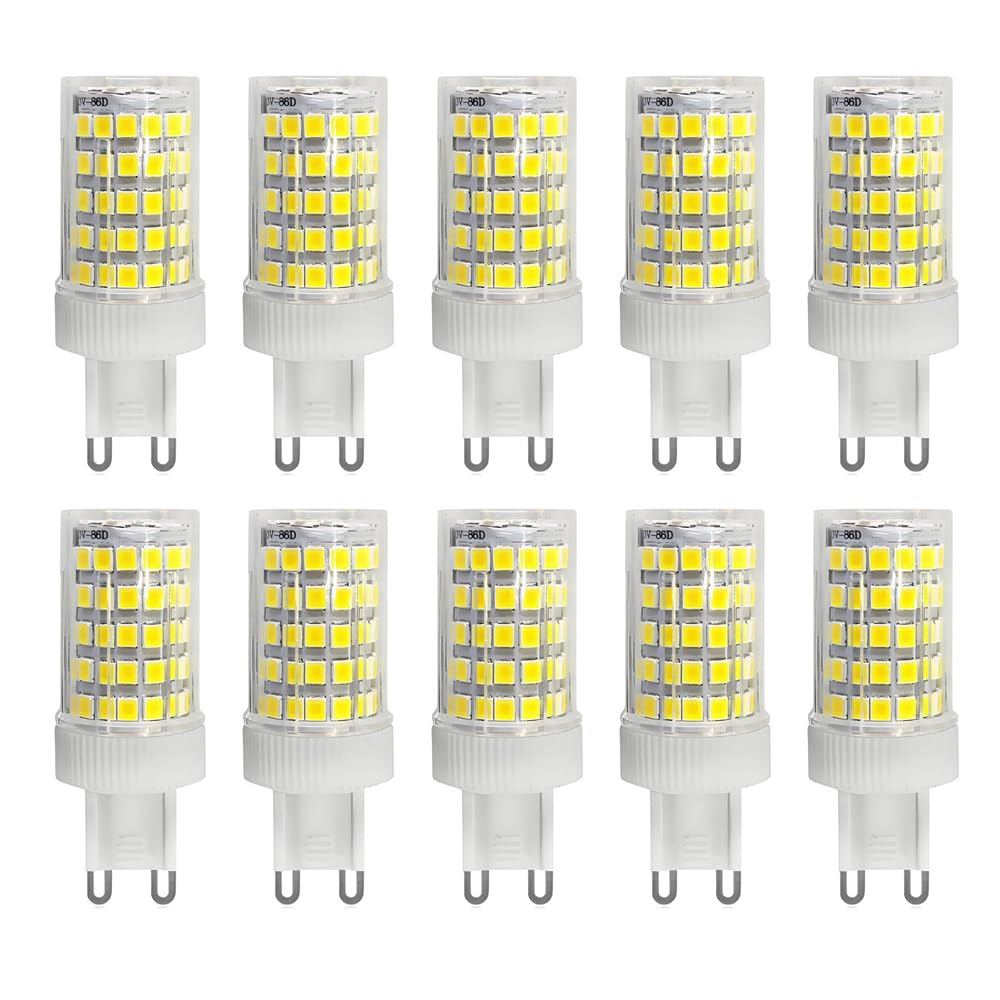 Jiotouhu G9 LED Bulb, 10W G9 Led Lamps (Equivalent to 100W Halogen Bulbs G9), G9 Led Bulbs Cold White 6000K, Flicker-Free, 360 Degree Angle, AC 220-240V, Pack of 10