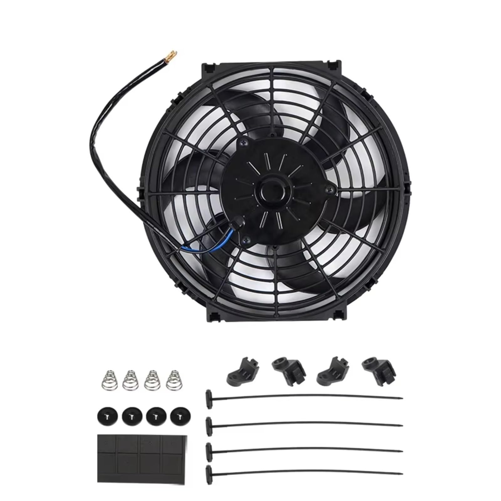 Motor Coche Radiador eléctrico Kit De Montaje De Aspas para Ventilador De Aire Acondicionado De Coche, Universal, 7 9 10 12 14 16 Pulgadas 12V 80W 2100 RPM CF-1001(A-10inch-6 Blades)