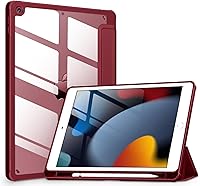 Vista 30 de VIKESI - Funda para iPad de 9ª / 8ª / 7ª generación de 10.2 pulgadas (lanzada en 2021/2020/2019), parte trasera transparente, cubierta de marco